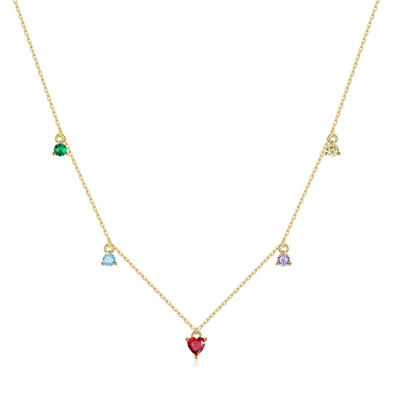 Colar Choker Prata Dourada Pingentes Coloridos