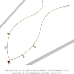 Colar Choker Prata Dourada Pingentes Coloridos