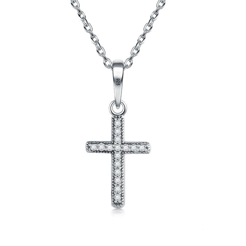 Colar Cruz de Zircônia Prata