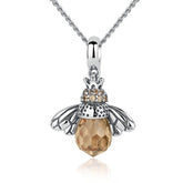 Colar Prata Abelha com Cristal de Zircônia