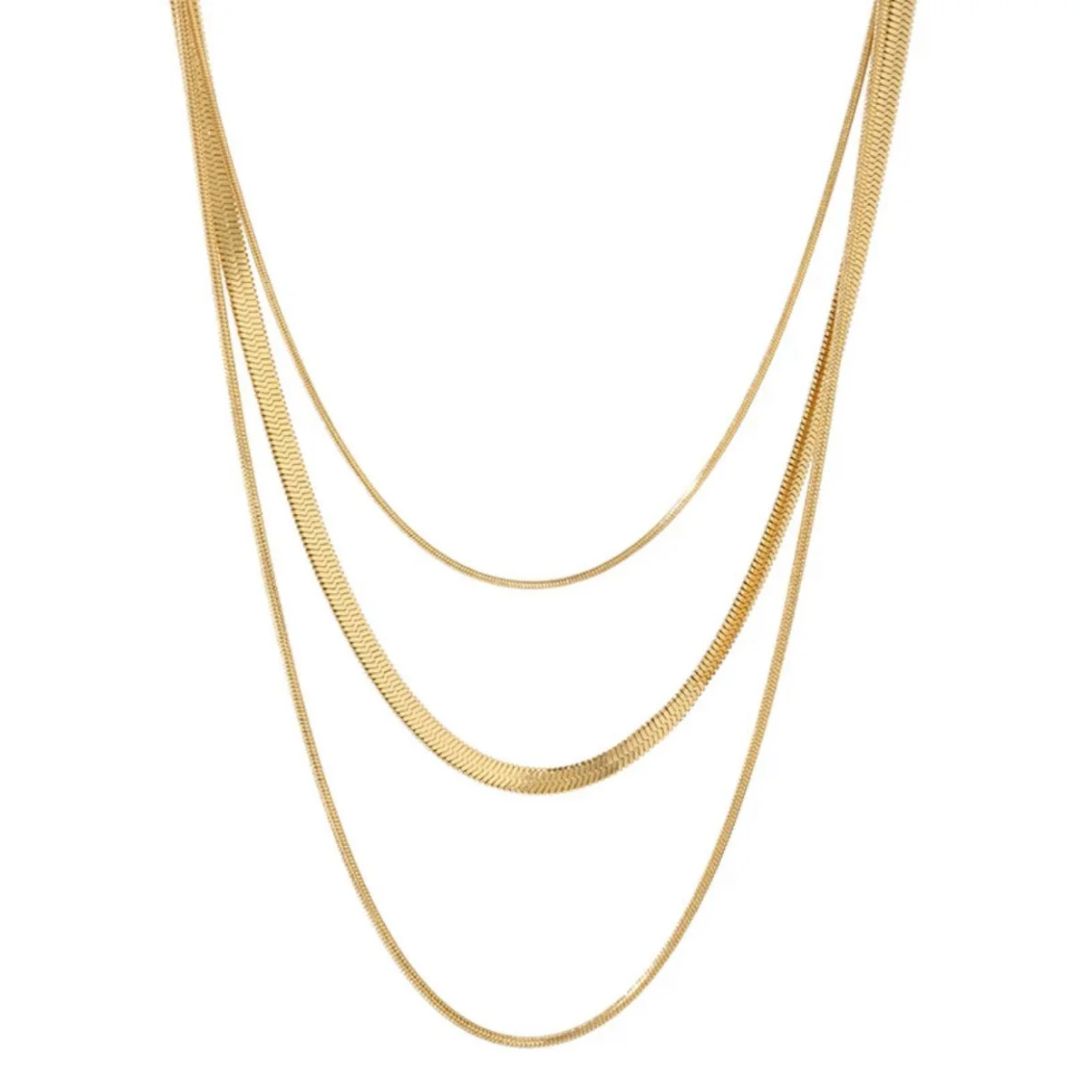 Colar Trio de Malhas 18K