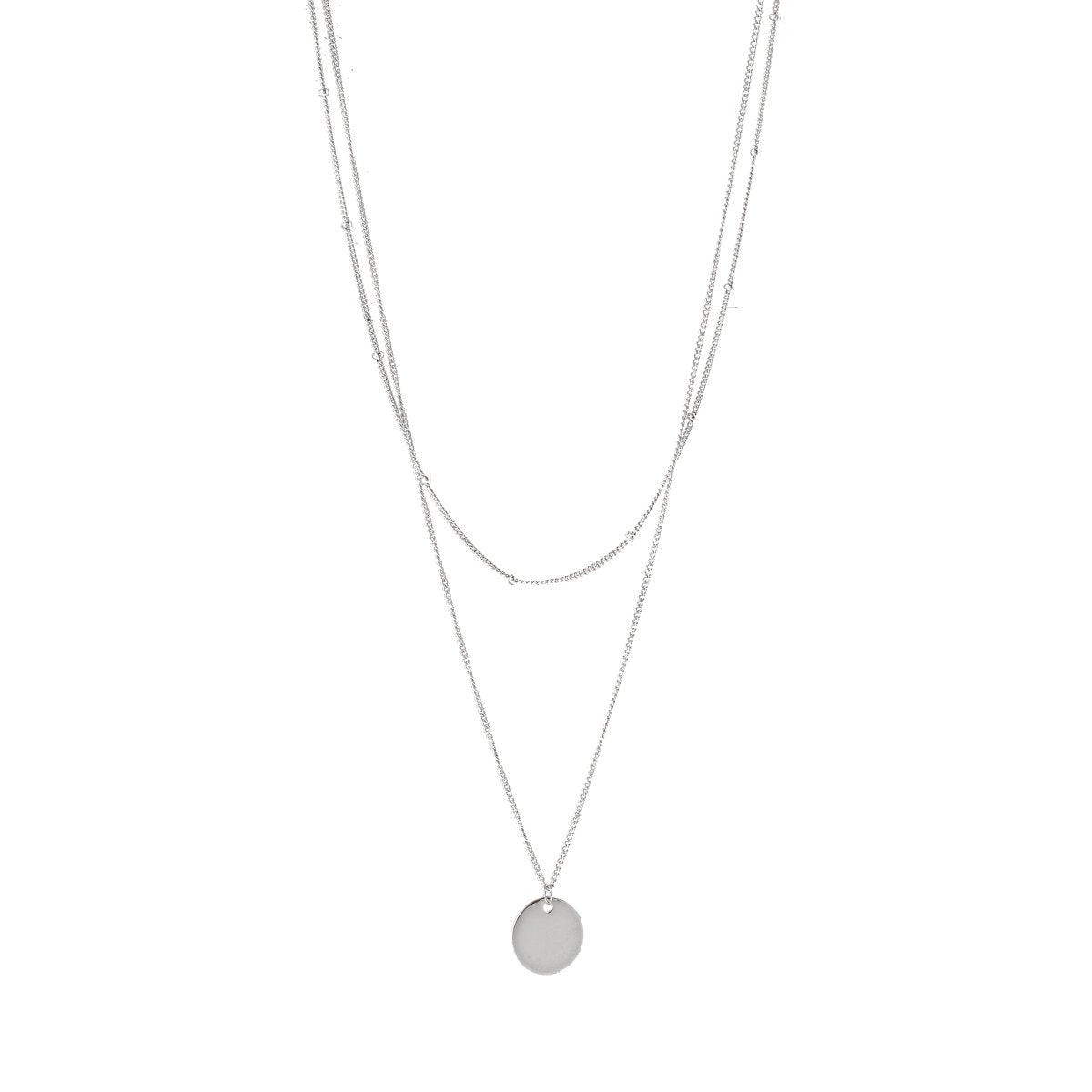 Colar Duplo com Medalha Prata