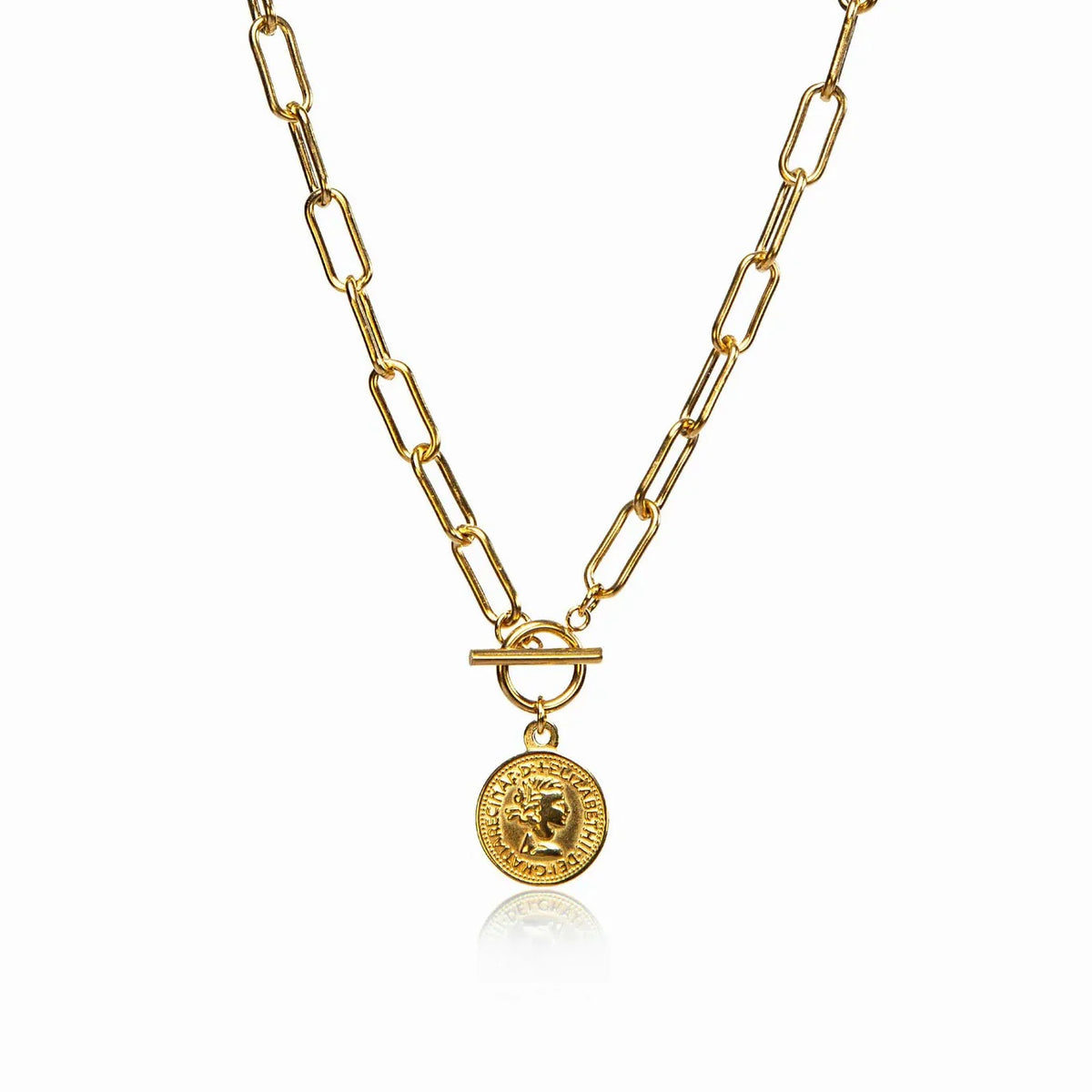 Colar Medalha 10 Cents Dourado