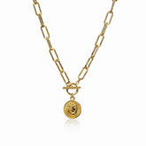 Colar Medalha 10 Cents Dourado