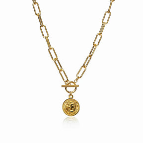 Colar Medalha 10 Cents Dourado