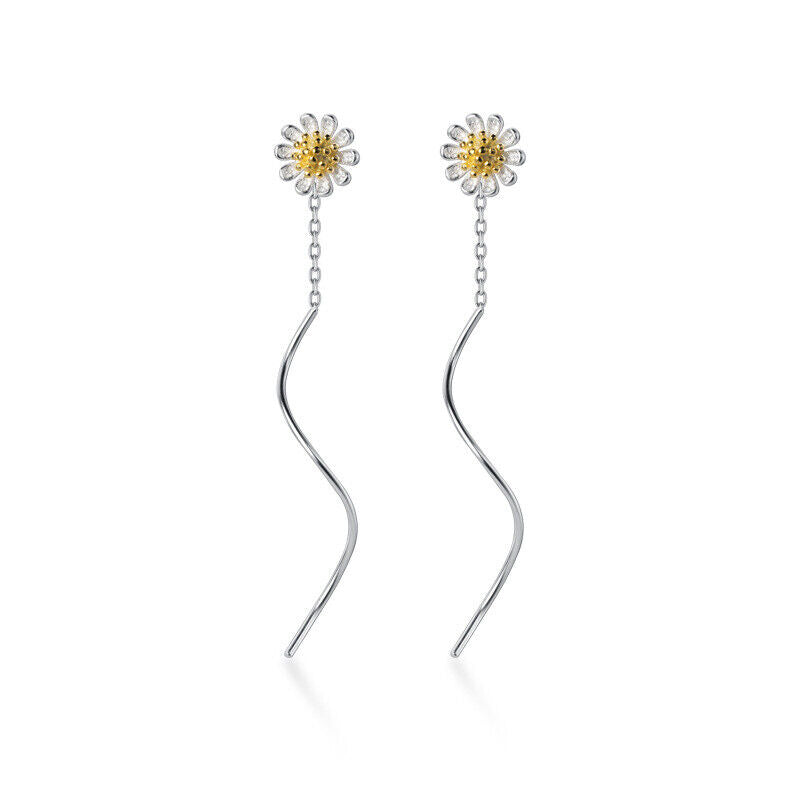 Brinco Margarida Fio Prata