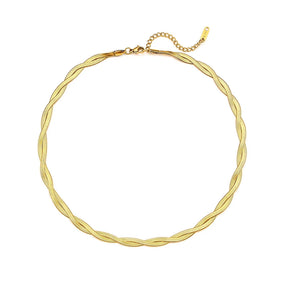 Colar Dourado Trançado 18K
